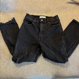 Washed Black Straight Leg Jeans